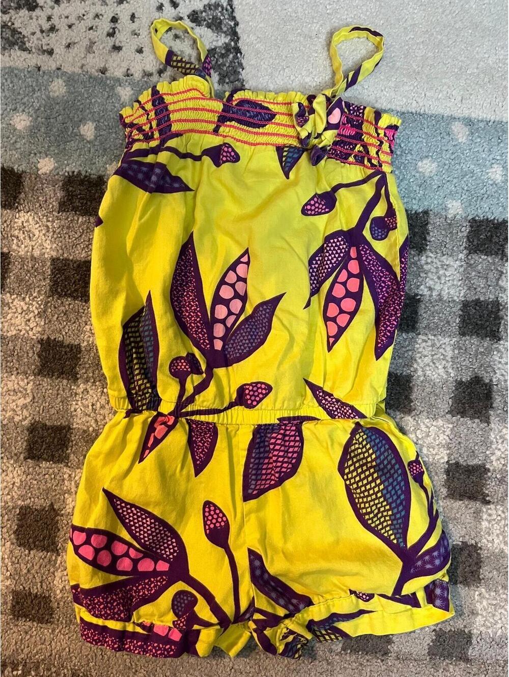 Cherokee Girls 3T Yellow Floral Romper